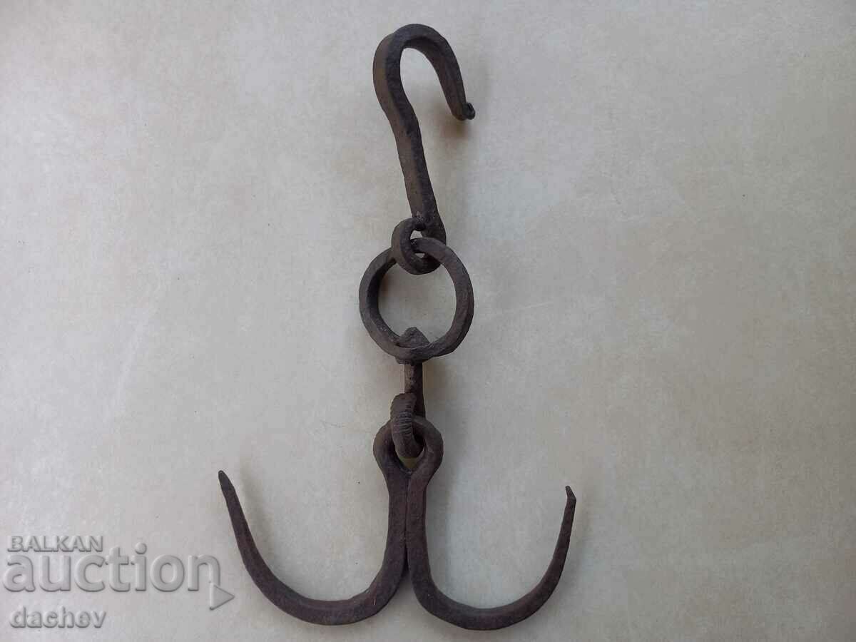 Old wrought butcher hook hooks hook drane wrought iron - 5 Old wrought butcher hook hooks hook drane wrought iron - 5