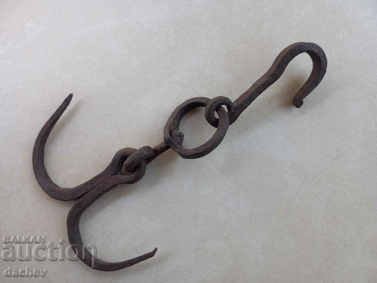 Old wrought butcher hook hooks hook drane wrought iron - 6 Old wrought butcher hook hooks hook drane wrought iron - 6