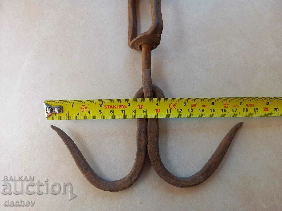 Old wrought butcher hook hooks hook drane wrought iron - 6 Old wrought butcher hook hooks hook drane wrought iron - 6