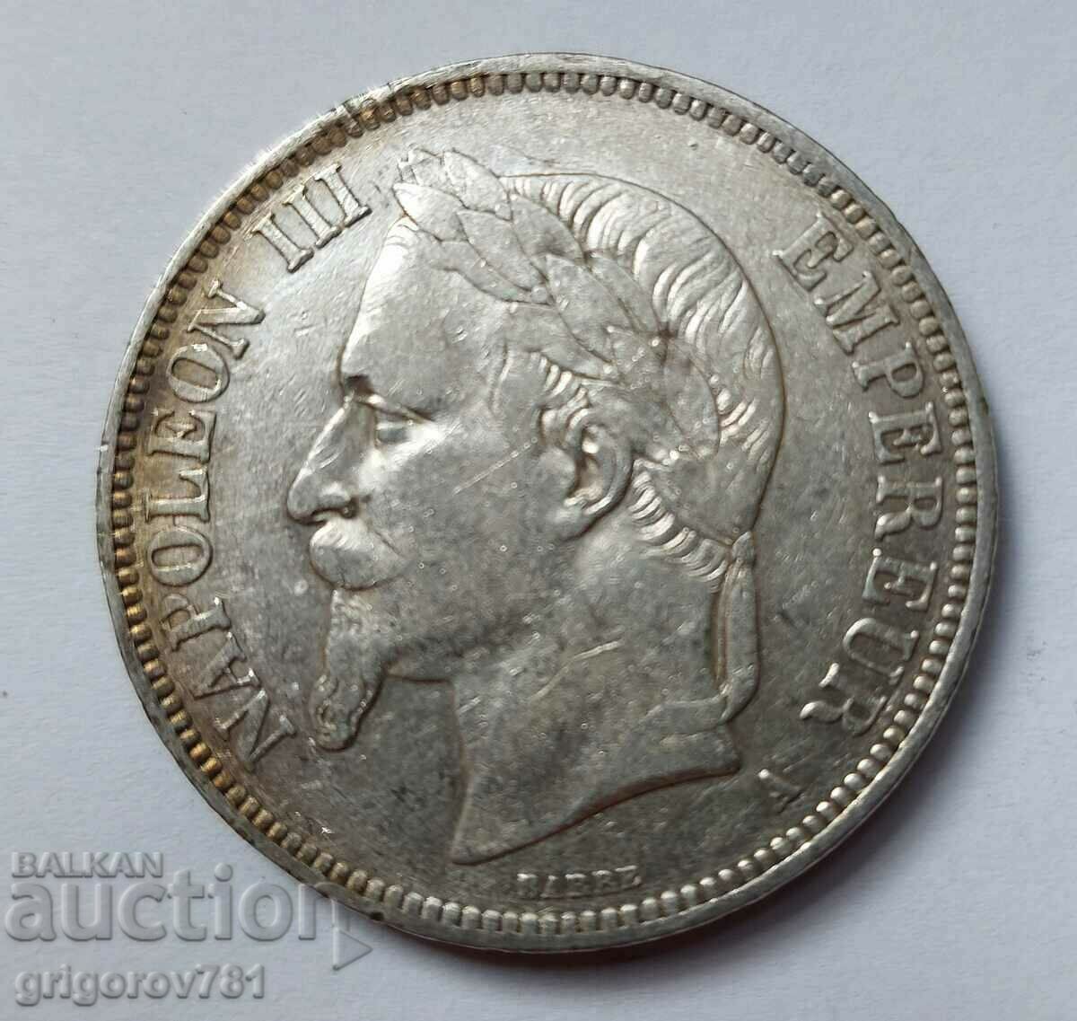 Ασημένιο 5 φράγκα Γαλλία 1869 Α - ασημένιο νόμισμα # 35