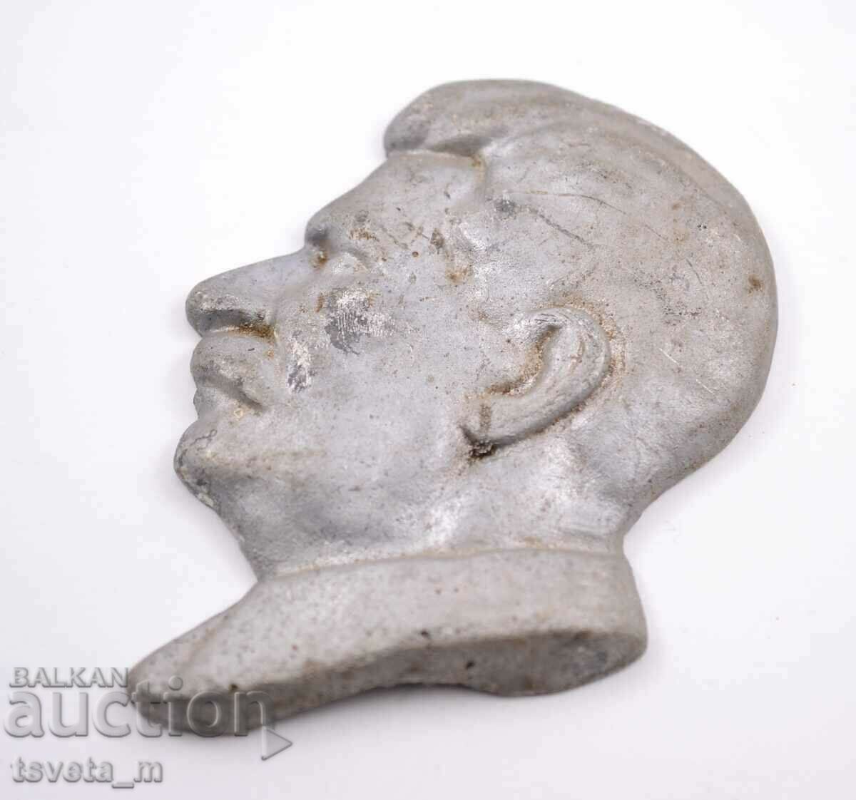 Metal figure, bust, bas-relief of Joseph Stalin