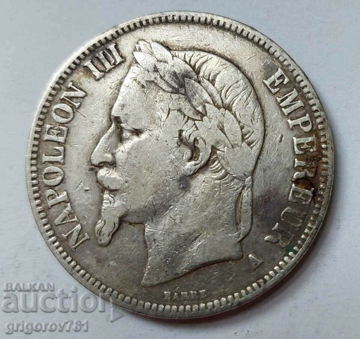 5 francs silver France 1868 A - silver coin # 37