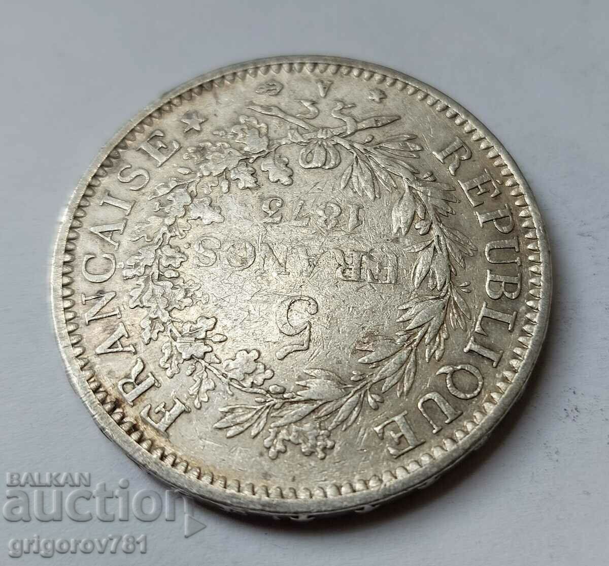 5 franci argint Franța 1873 A - monedă de argint # 41 - 5