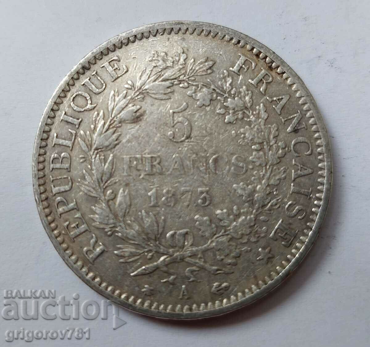 5 франка сребро Франция 1873 A - сребърна монета #41