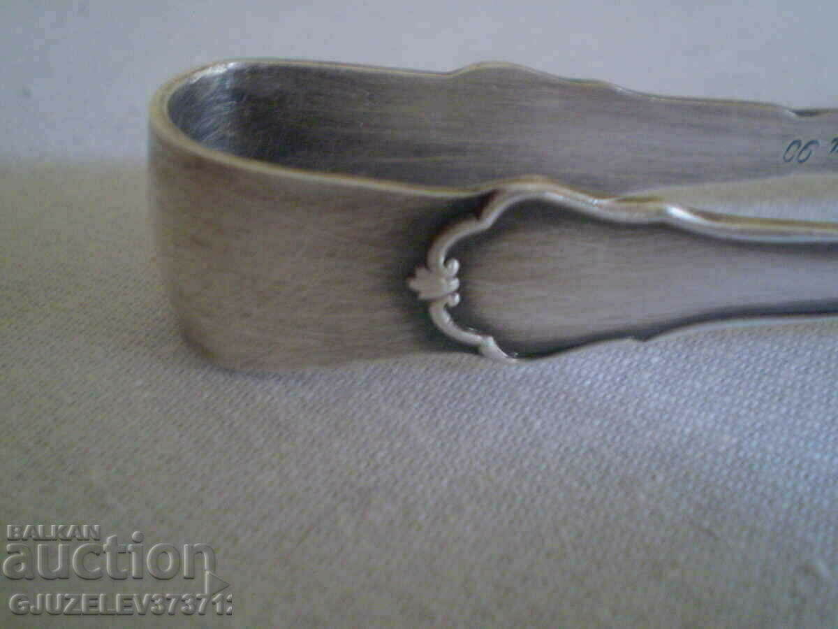 Old Clip for Sugar or Ice silver-plated 90 microns - 6 Old Clip for Sugar or Ice silver-plated 90 microns - 6