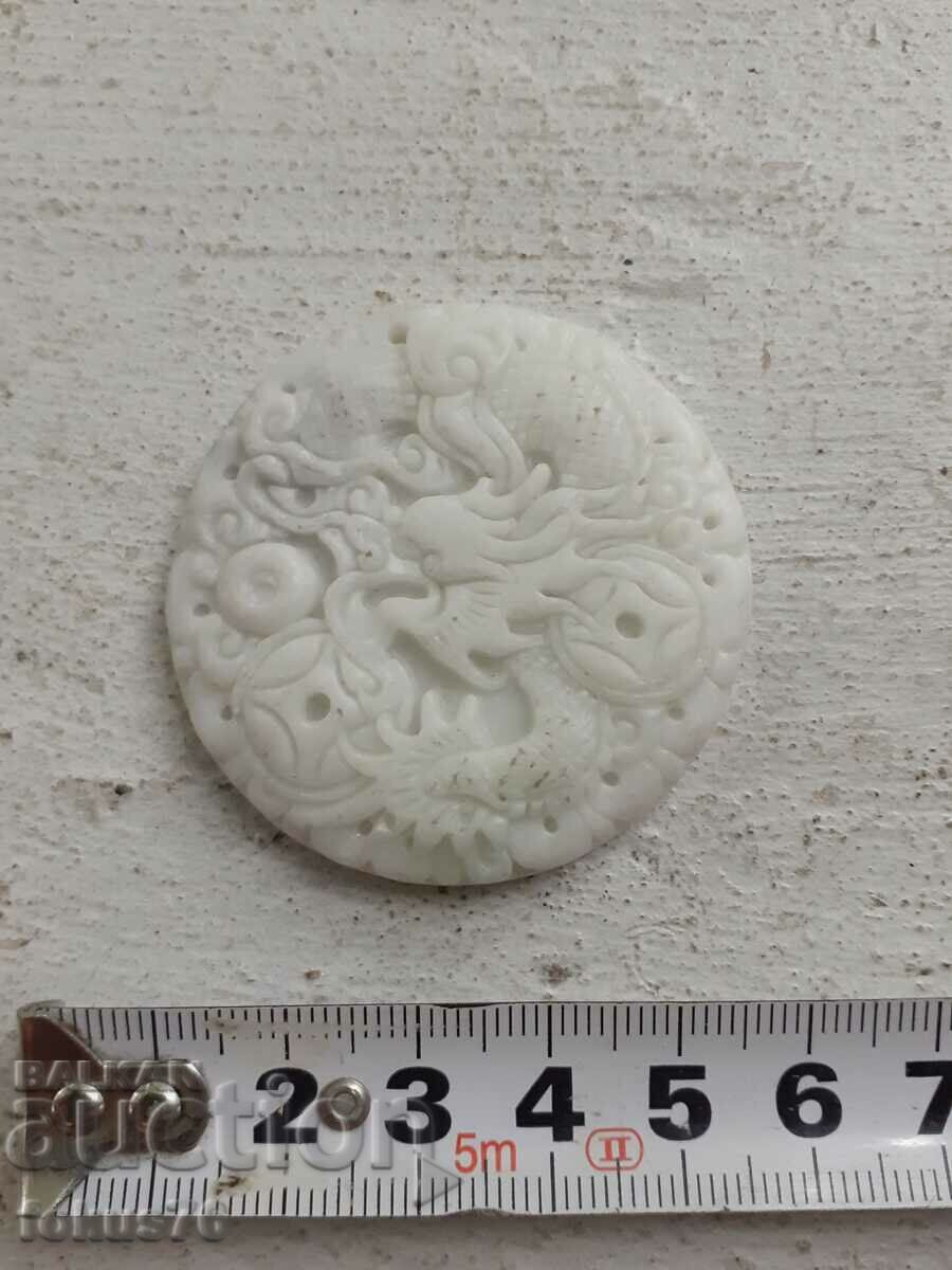 Old antique medallion JADE - 6