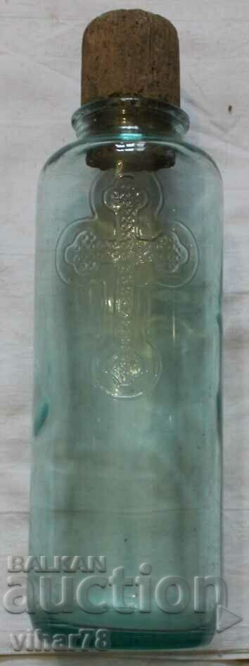 Аукцион Стара бутилка шише с кръст и тапа Аукцион Стара бутилка шише с кръст и тапа