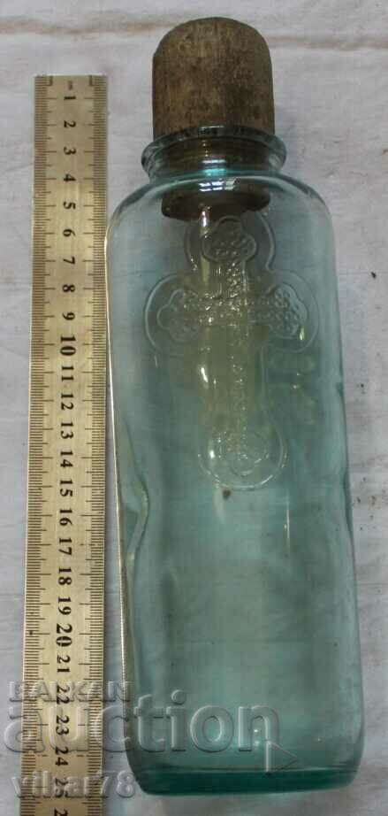 Доставка на Стара бутилка шише с кръст и тапа Доставка на Стара бутилка шише с кръст и тапа