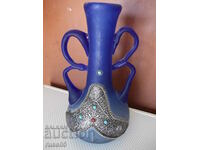 Vase of glass blue