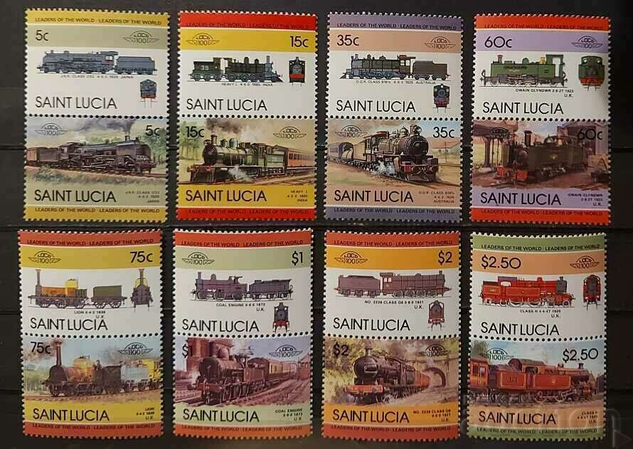 Saint Lucia 1985 Locomotives First Series MNH