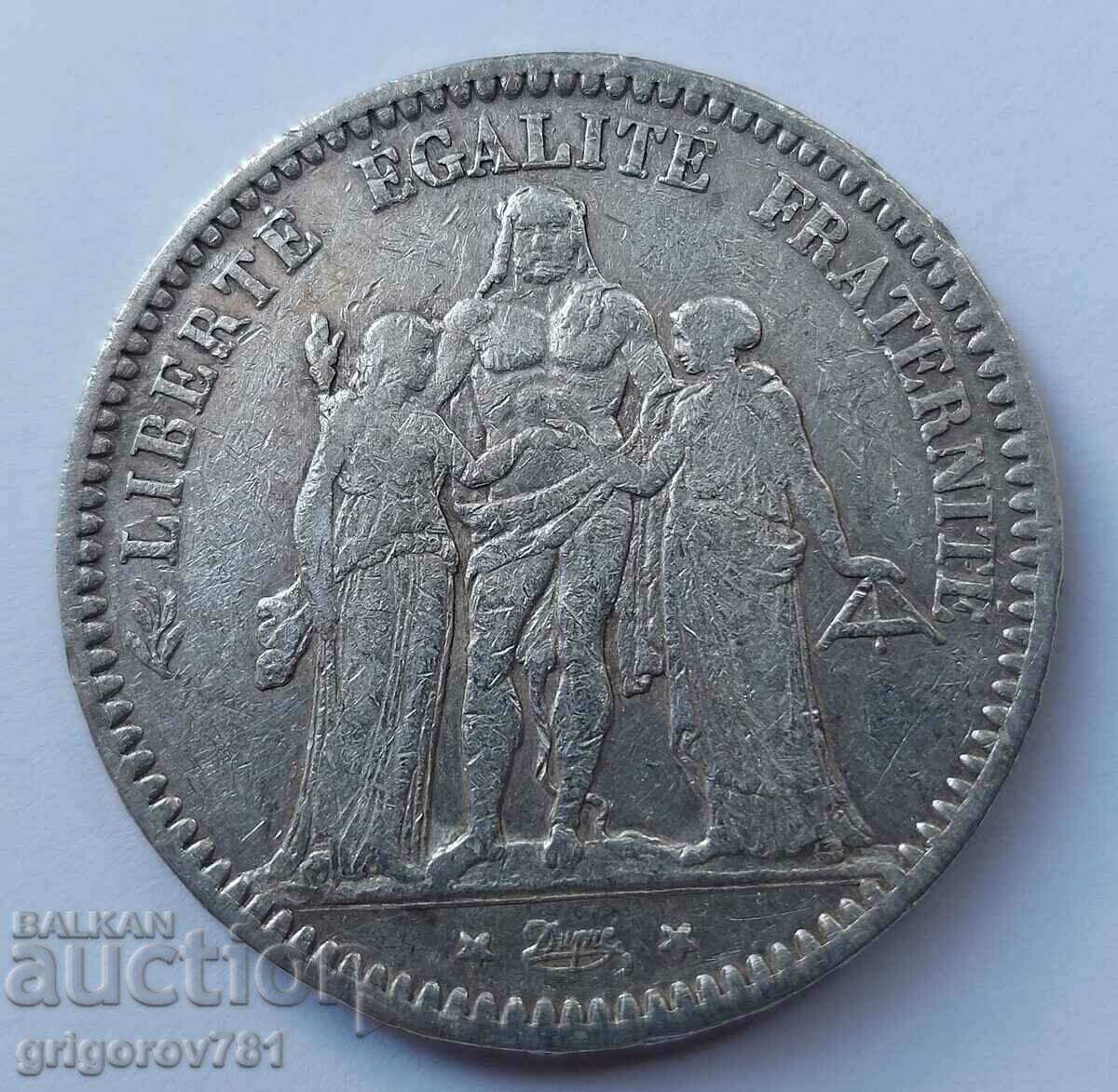 Ασημένιο 5 φράγκα Γαλλία 1873 - ασημένιο νόμισμα # 44 με τιμή € 34.26 | 67.01 BGN