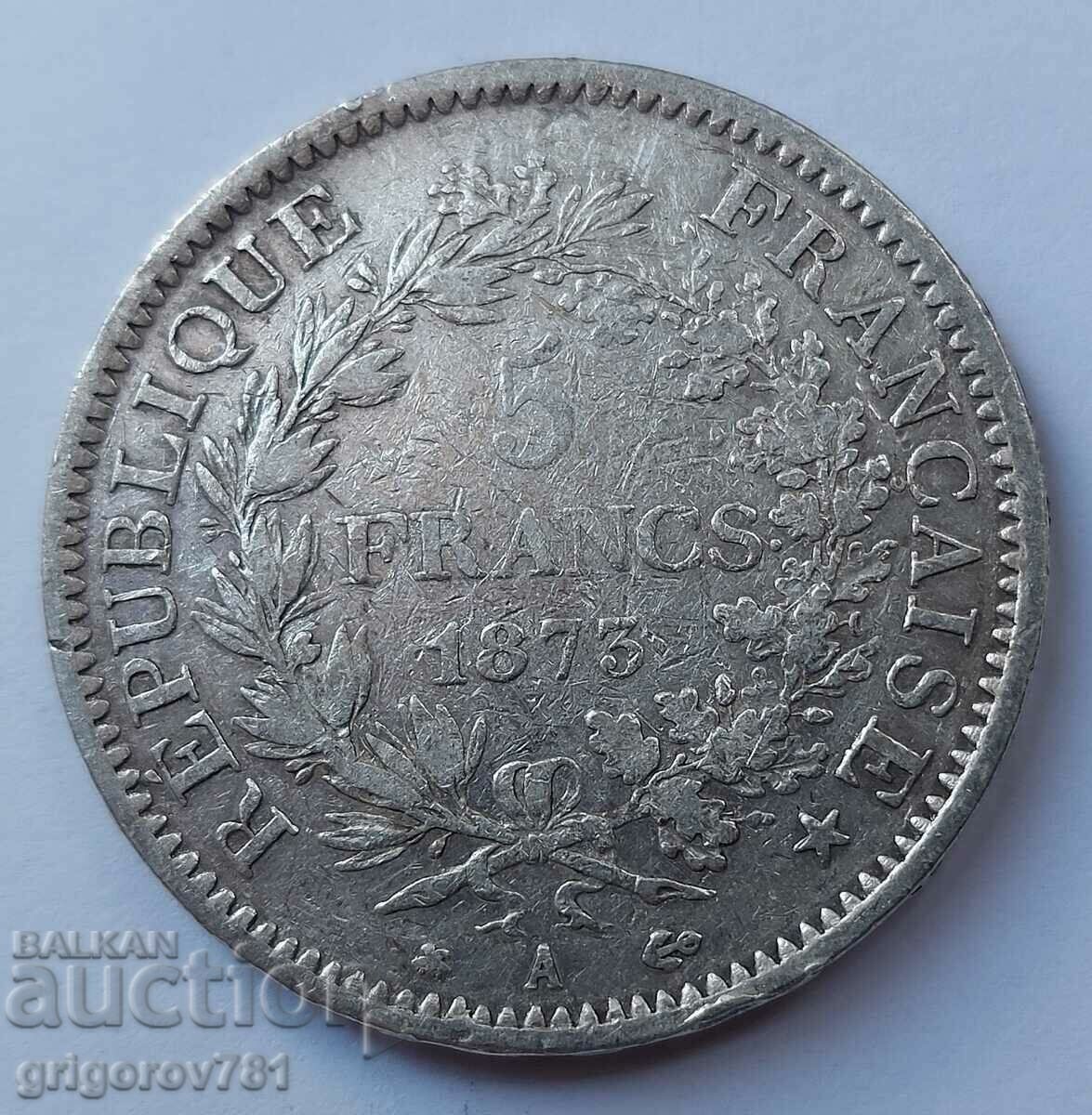 5 francs silver France 1873 - silver coin # 44