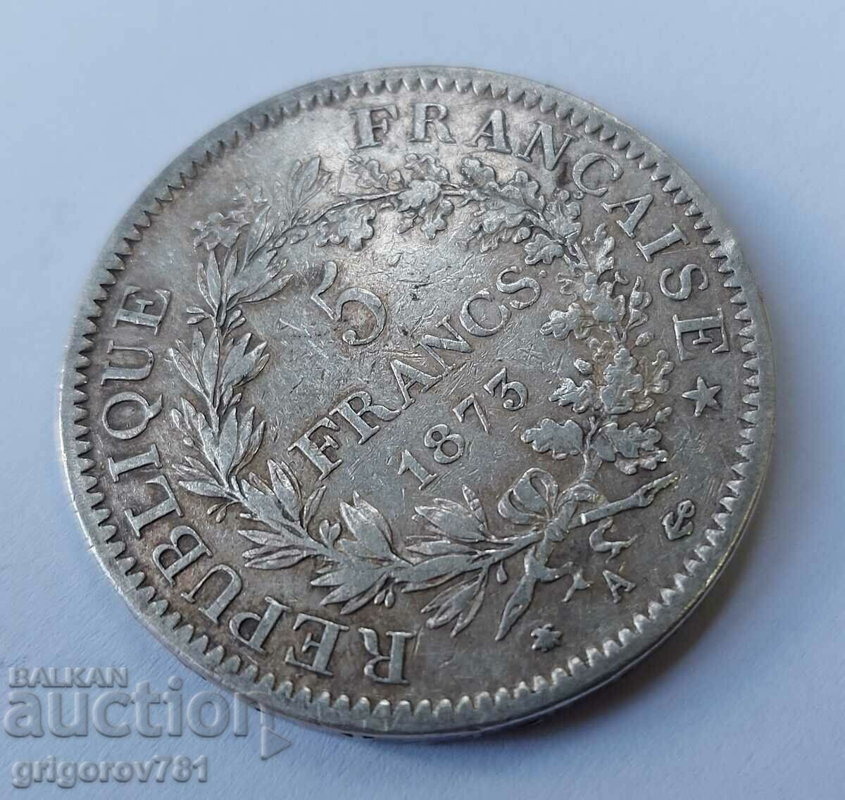 Licitație 5 franci argint Franța 1873 A - monedă de argint # 46 Licitație 5 franci argint Franța 1873 A - monedă de argint # 46