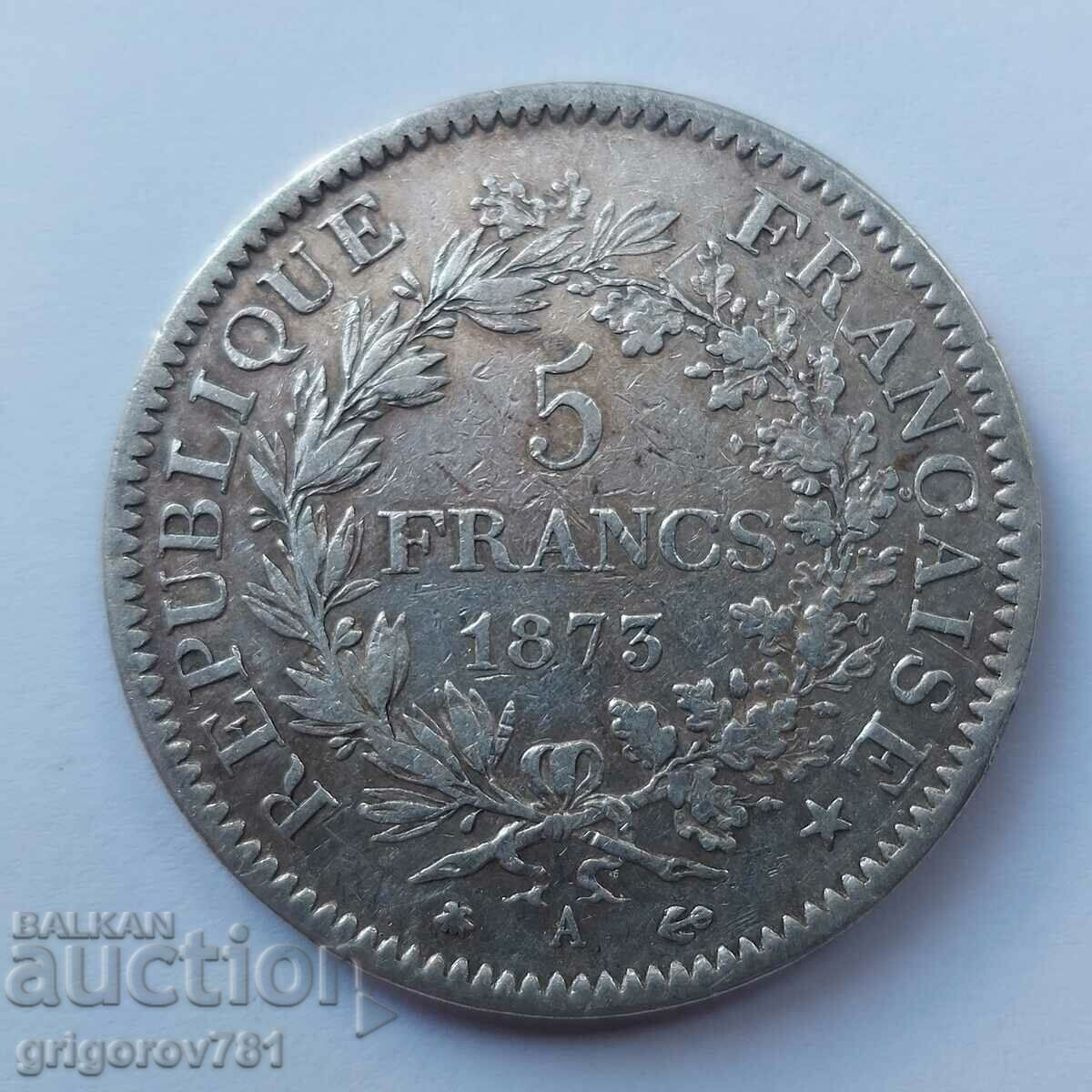 Ασημένιο 5 φράγκα Γαλλία 1873 Α - ασημένιο νόμισμα # 46