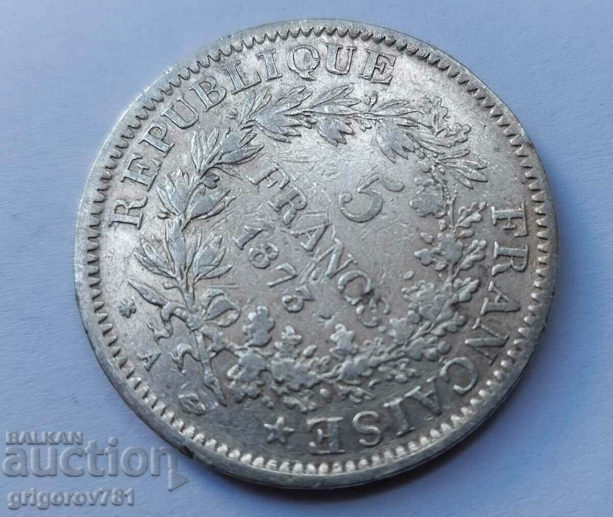 Παράδοση Ασημένιο 5 φράγκα Γαλλία 1873 Α - ασημένιο νόμισμα # 47