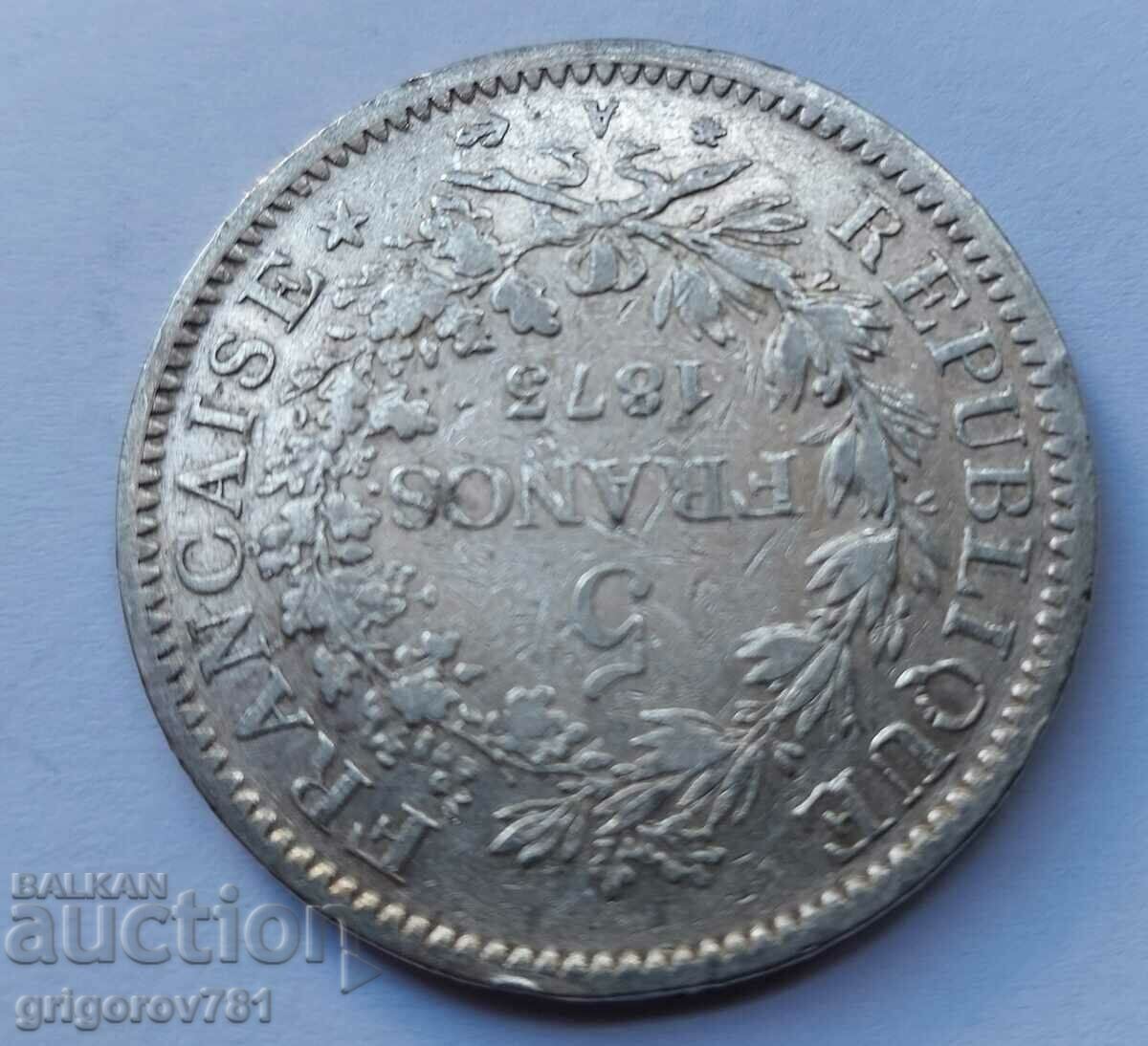 Ασημένιο 5 φράγκα Γαλλία 1873 Α - ασημένιο νόμισμα # 47 - 5