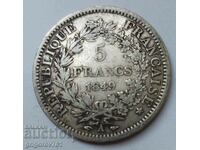 Ασημένιο 5 φράγκα Γαλλία 1849 Α - ασημένιο νόμισμα # 50