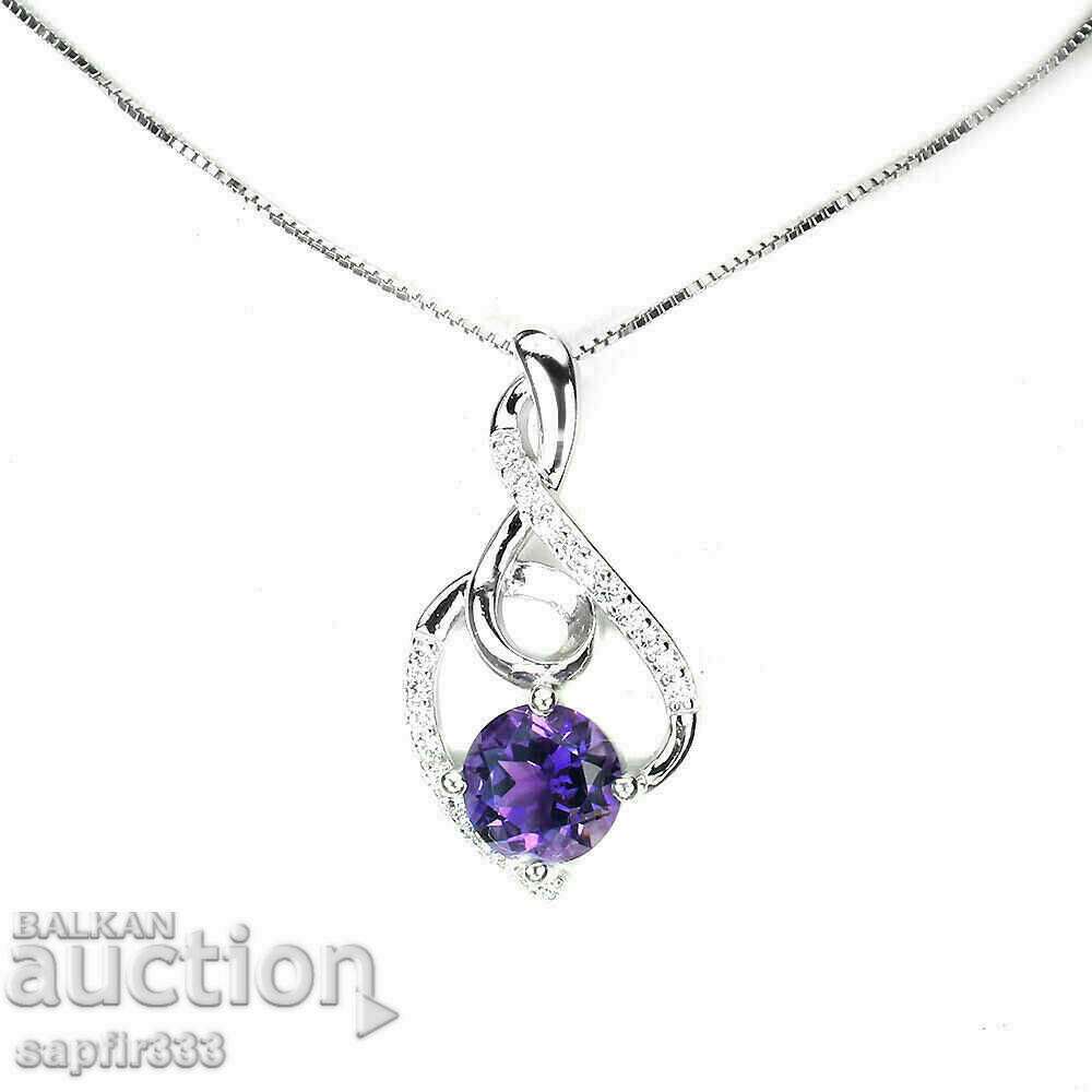 Auction EXCELLENT SILVER MEDALLION WITH NATURAL AMETHYST AND ZIRCONI Auction EXCELLENT SILVER MEDALLION WITH NATURAL AMETHYST AND ZIRCONI