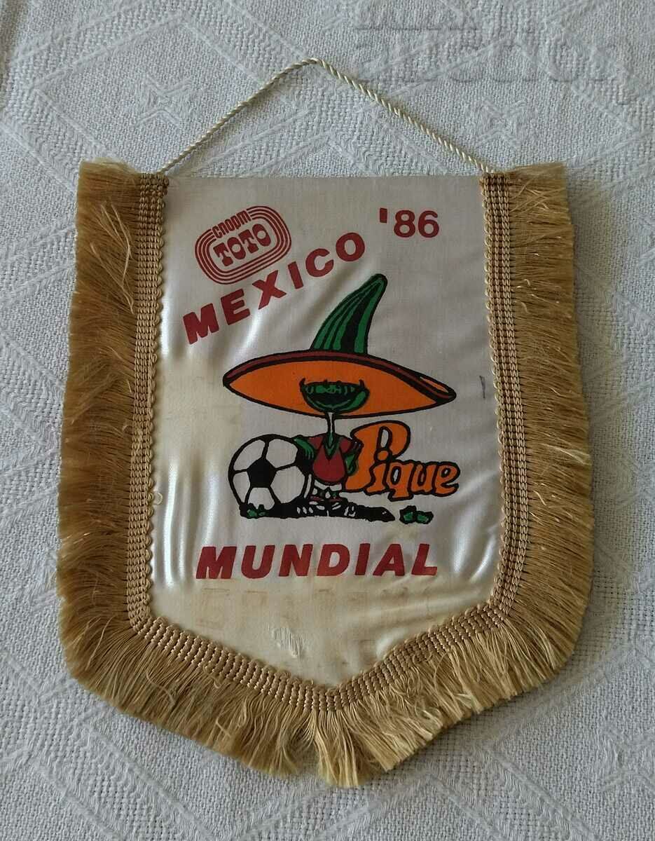 FOOTBALL MEXICO 1986 PIKE WORLD FLAG