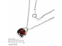 EXCELLENT UNICEX SILVER MEDALLION WITH NATURAL GARNET