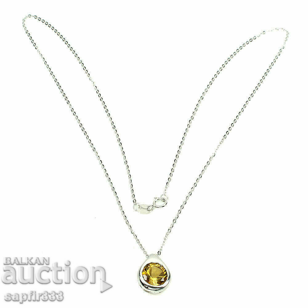 Auction EXCELLENT UNICEX SILVER MEDALLION WITH NATURAL CITRIN Auction EXCELLENT UNICEX SILVER MEDALLION WITH NATURAL CITRIN