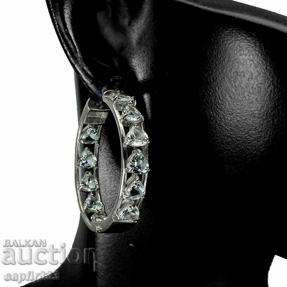 LUXURY SILVER EARRINGS AQUAMARINE HEART with price 423.00 BGN | € 216.28 LUXURY SILVER EARRINGS AQUAMARINE HEART with price 423.00 BGN | € 216.28