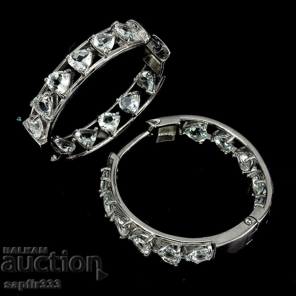 Auction LUXURY SILVER EARRINGS AQUAMARINE HEART Auction LUXURY SILVER EARRINGS AQUAMARINE HEART