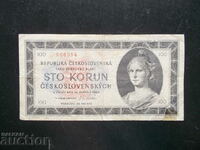 CEHOSLOVACIA, 100 de coroane, 1945