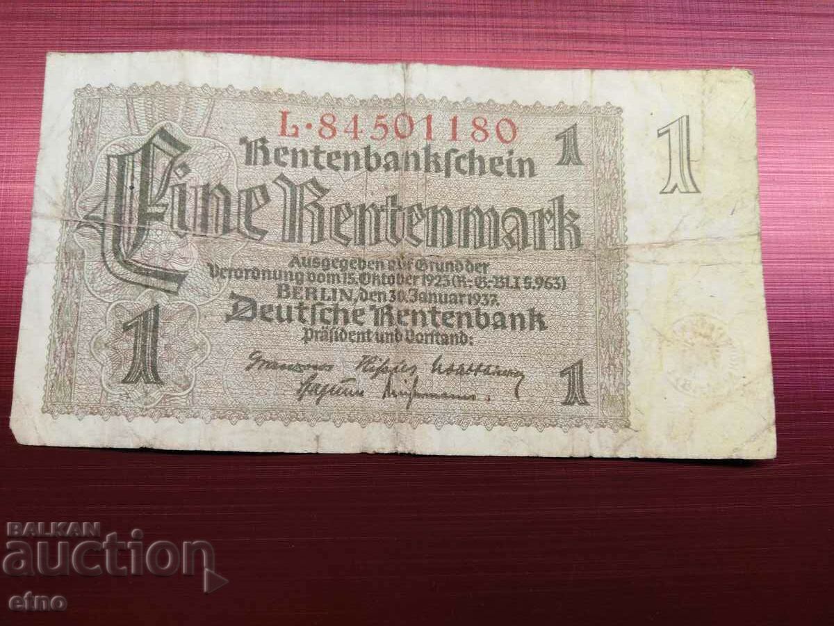1 марка 1937 Германия  , банкнота