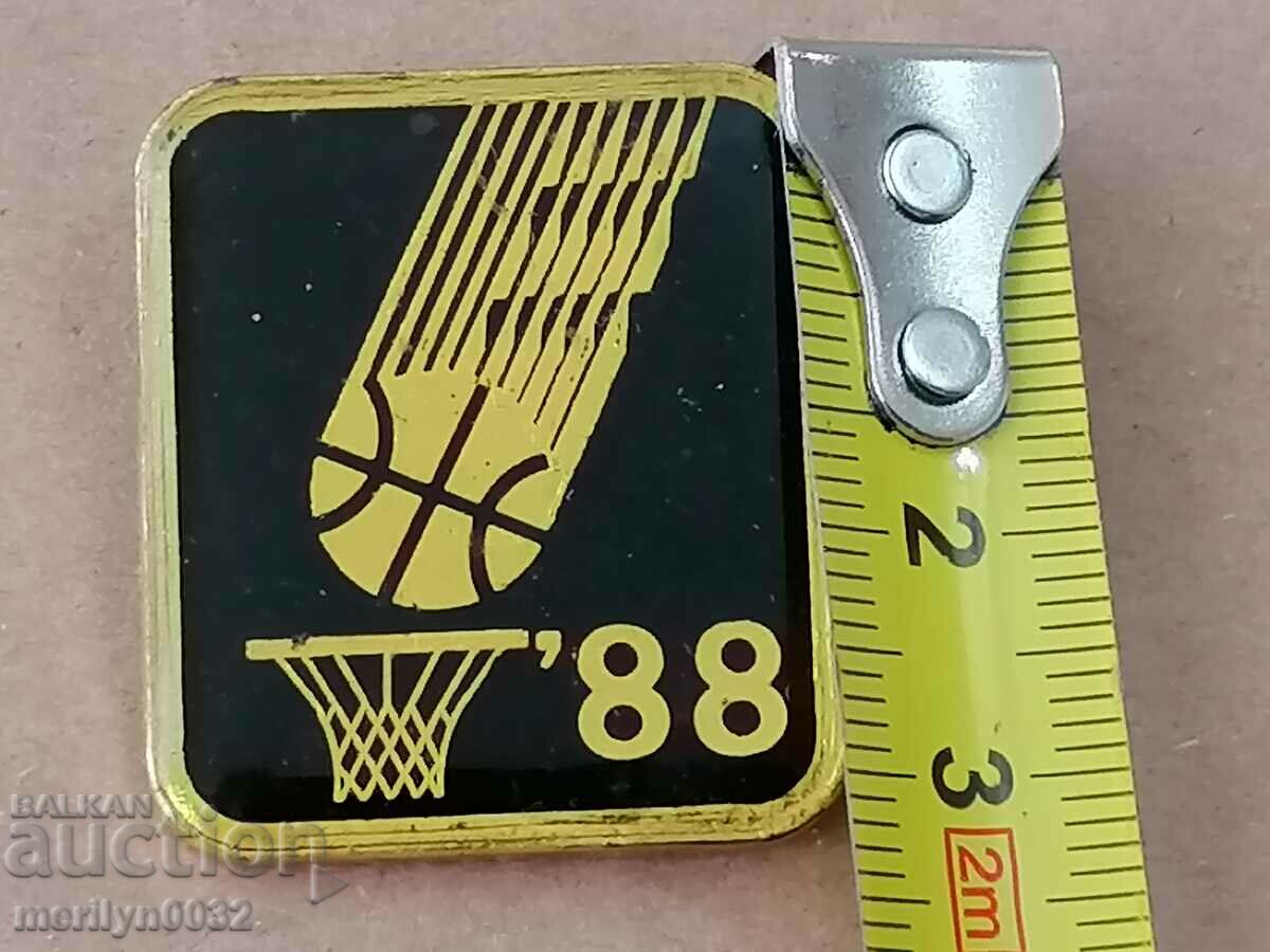 Badge Basketball 1988 medal badge with price 17.00 BGN | € 8.69 Badge Basketball 1988 medal badge with price 17.00 BGN | € 8.69
