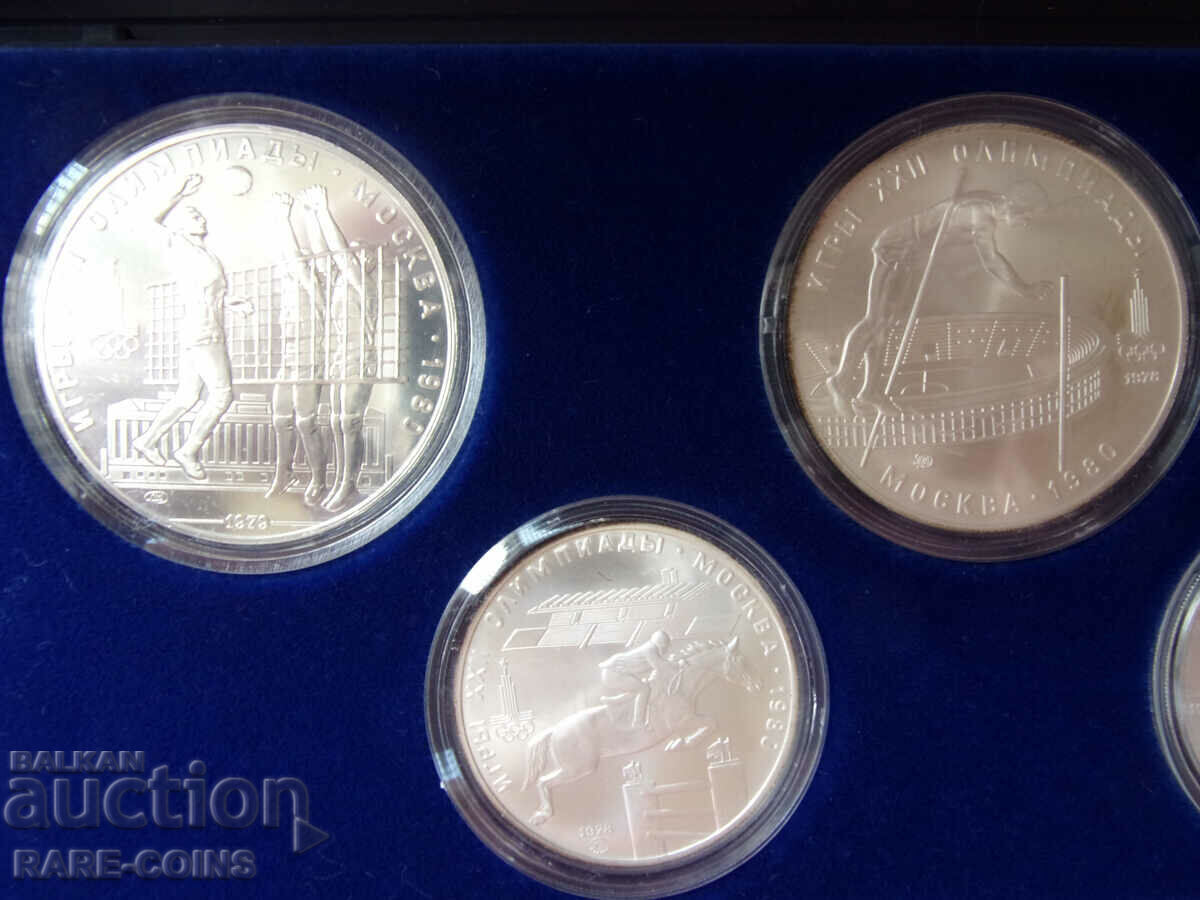 Δημοπρασία Ασημένιο σετ USSR 3x10 και 2x5 ρούβλια 1978-1980 UNC Rare Δημοπρασία Ασημένιο σετ USSR 3x10 και 2x5 ρούβλια 1978-1980 UNC Rare