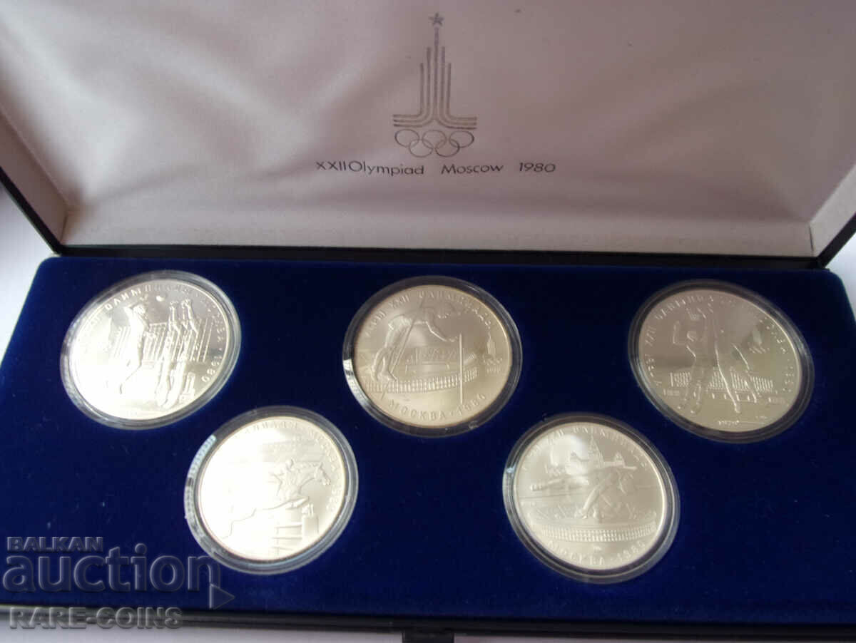 Ασημένιο σετ USSR 3x10 και 2x5 ρούβλια 1978-1980 UNC Rare Ασημένιο σετ USSR 3x10 και 2x5 ρούβλια 1978-1980 UNC Rare