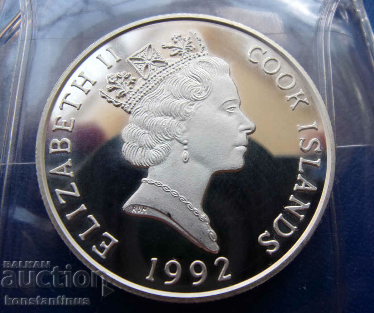 Острови Кук  5  Долара  1992  UNC  PROOF  Rare с цена € 28.12 | 55.00 лв.