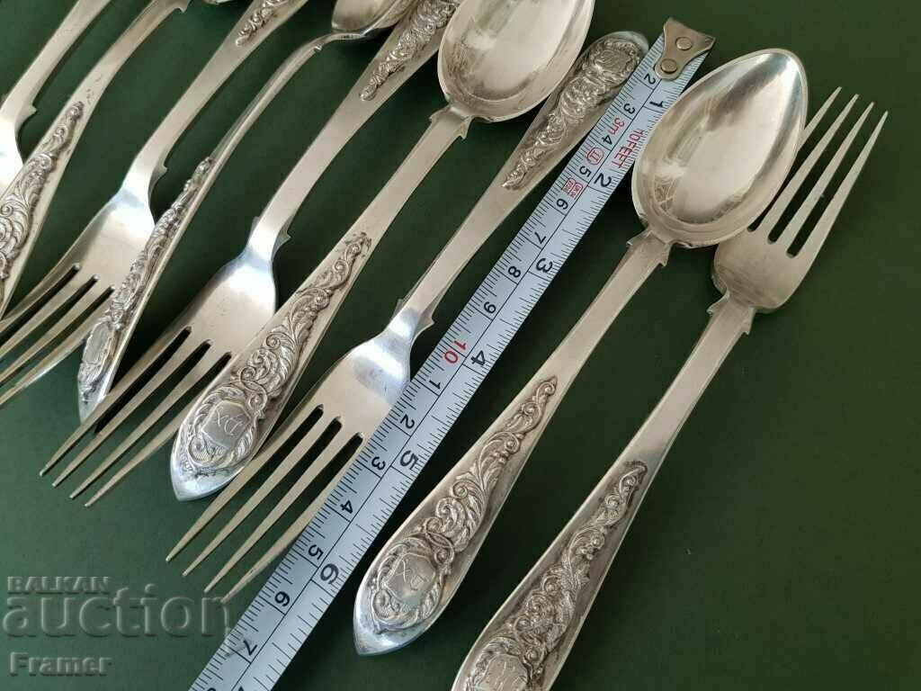 Unique set ARMENIAN 19th century. Silver spoons and forks - 7