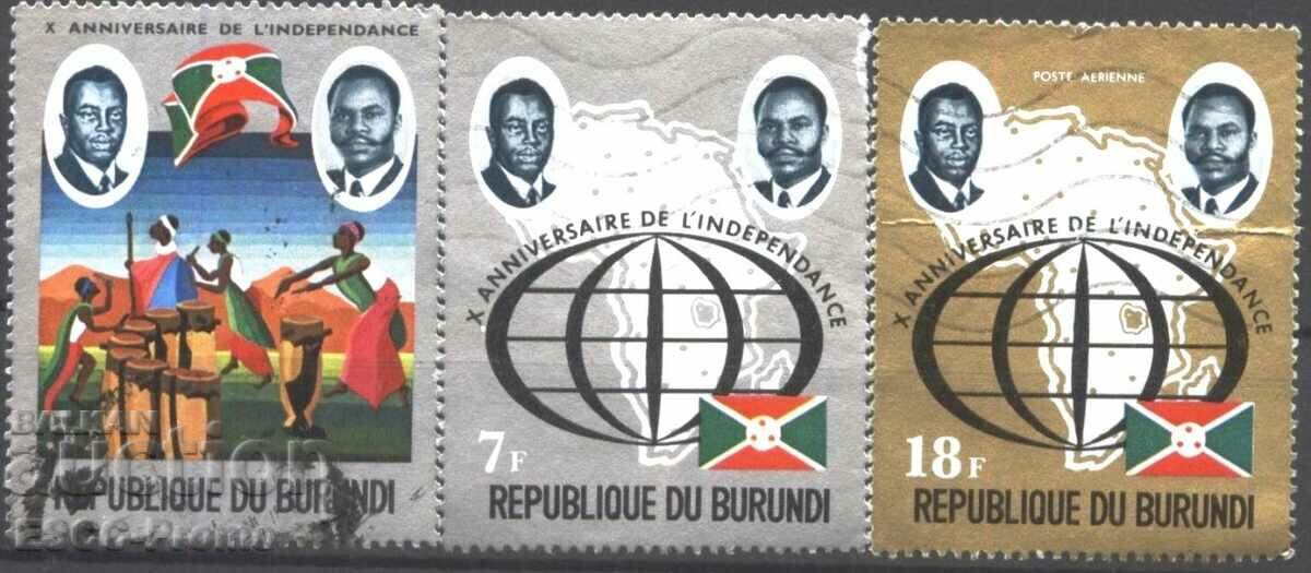 Marcat 10 ani de independență 1973 față de Burundi