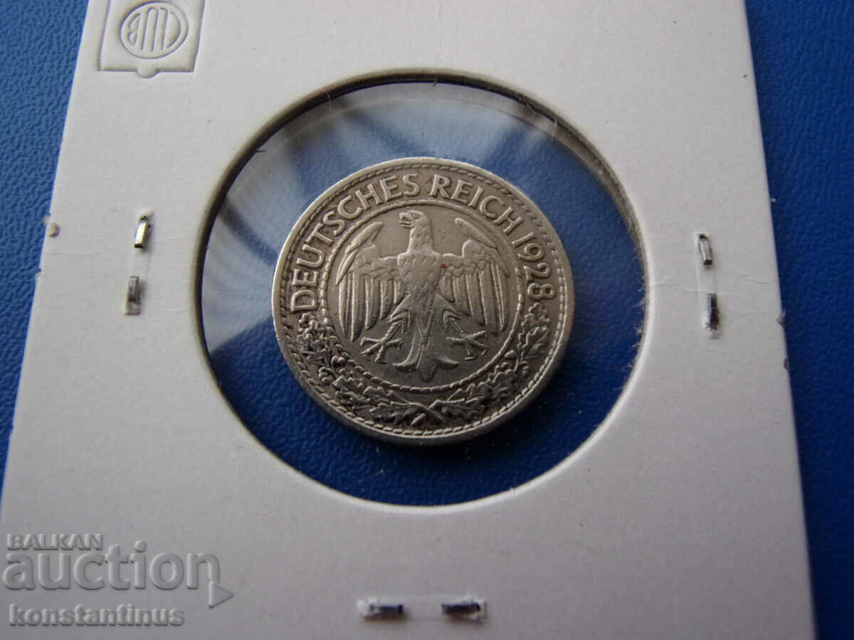 Ваймарска Република - Германия  50  Пфенига 1928 A Rare с цена € 3.58 | 7.00 лв.