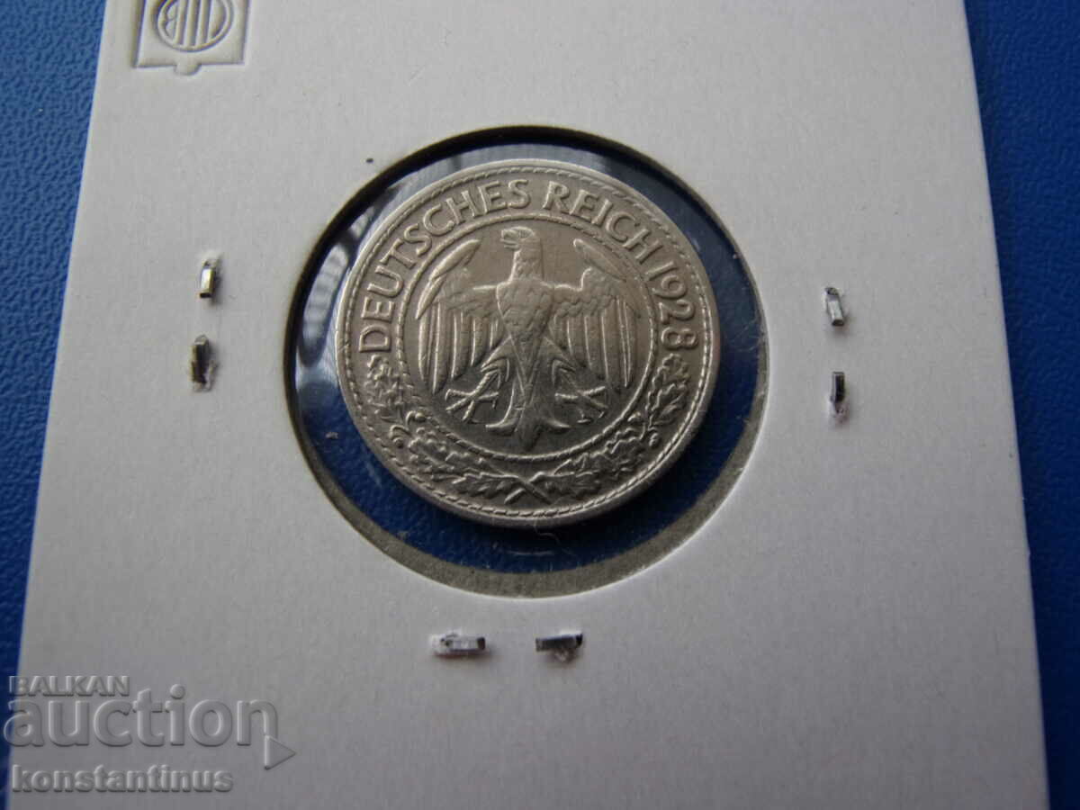 Ваймарска Република - Германия  50  Пфенига 1928 D Rare с цена € 5.11 | 9.99 лв.