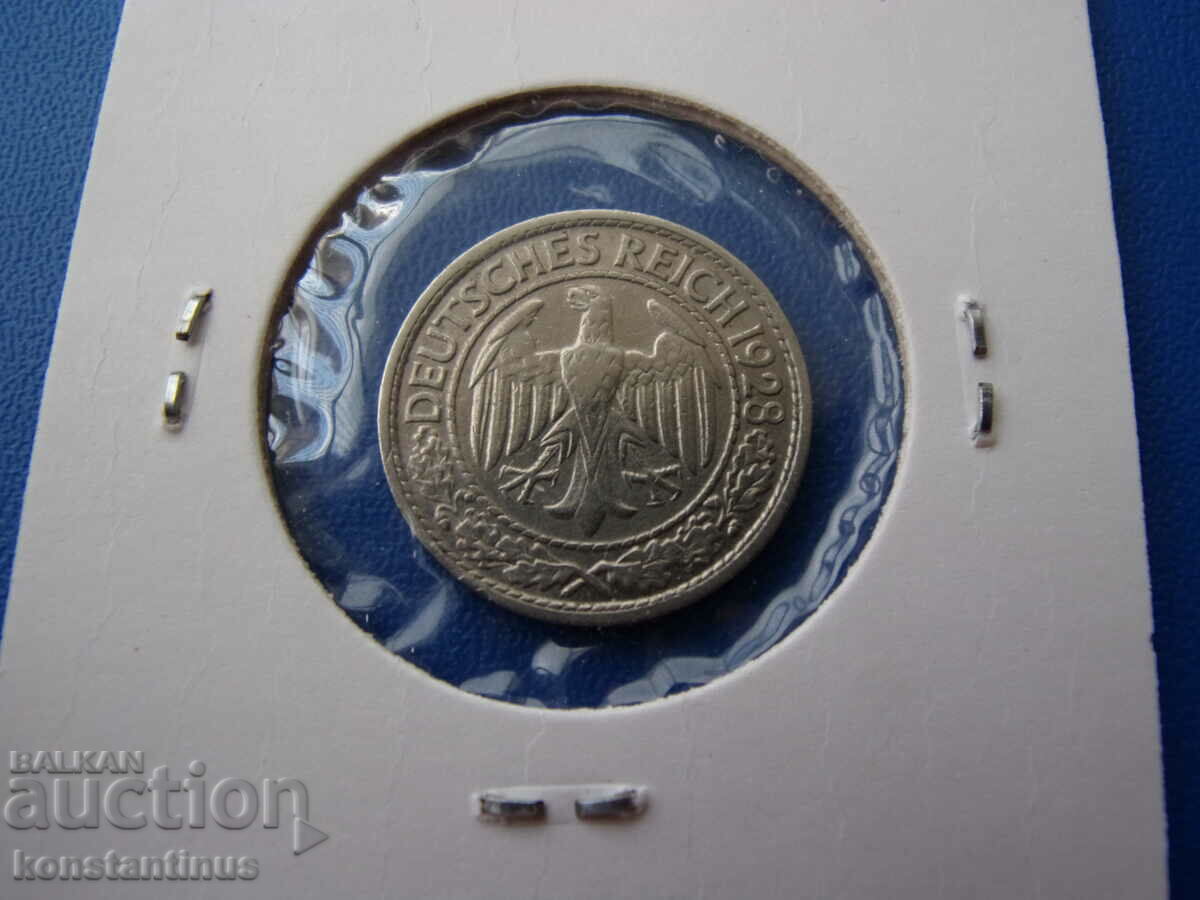 Ваймарска Република - Германия  50  Пфенига 1928 F Rare с цена € 5.11 | 9.99 лв.