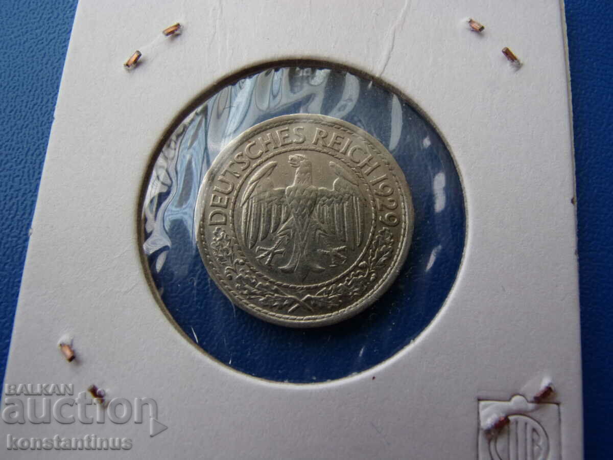 Ваймарска Република - Германия  50  Пфенига 1929 A Rare с цена € 5.11 | 9.99 лв.