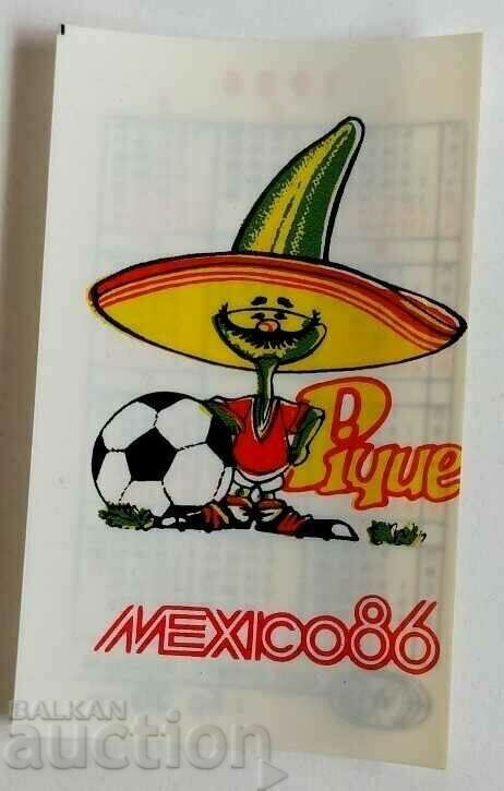 1986 SOC PLASTIC CALENDAR DE FOTBAL MEXICO 86 ÎN LUMEA
