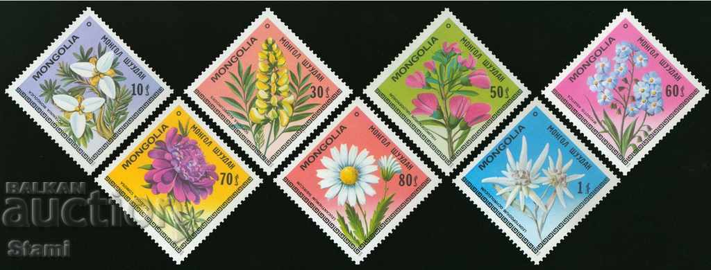Сет 7 марки Цветята на Монголия,Монголия, 1979, ново, минт