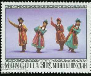 Delivery of Set 7 brands Mongolian national dances, Mint, Mongolia, 1979 Delivery of Set 7 brands Mongolian national dances, Mint, Mongolia, 1979