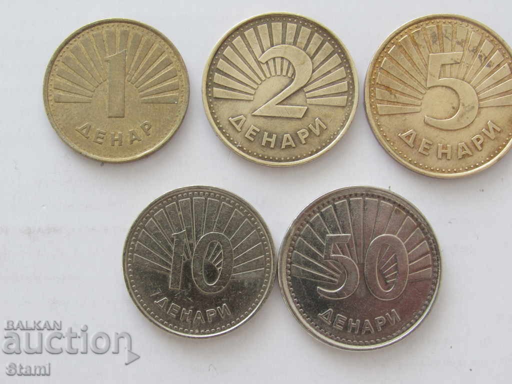 Set of 1, 2, 5, 10 and 50 denars, Macedonia