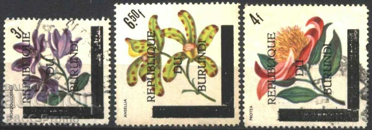 Branded stamps Flora Flowers Overprints 1967 from Burundi