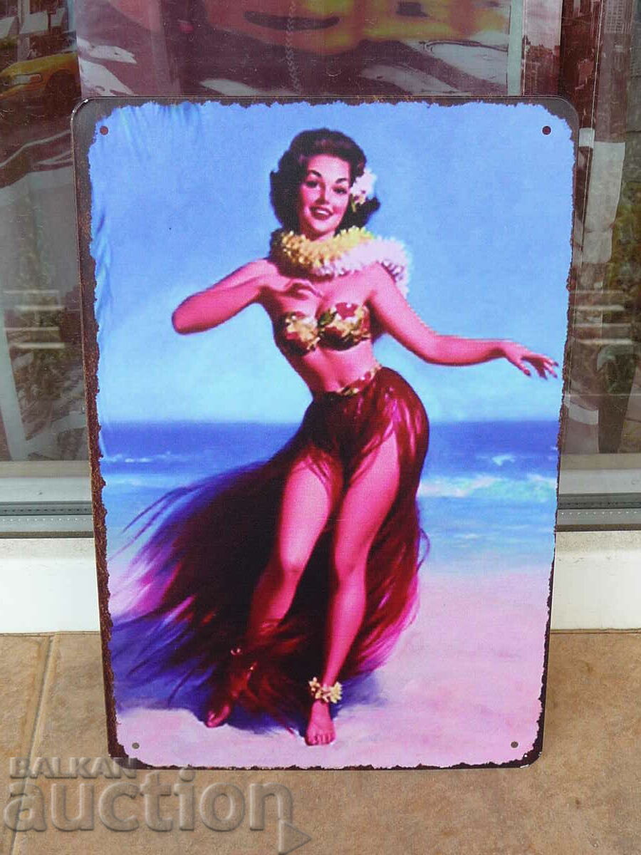 Метална табела еротика хаваите ъаити еротичен танц голо плаж