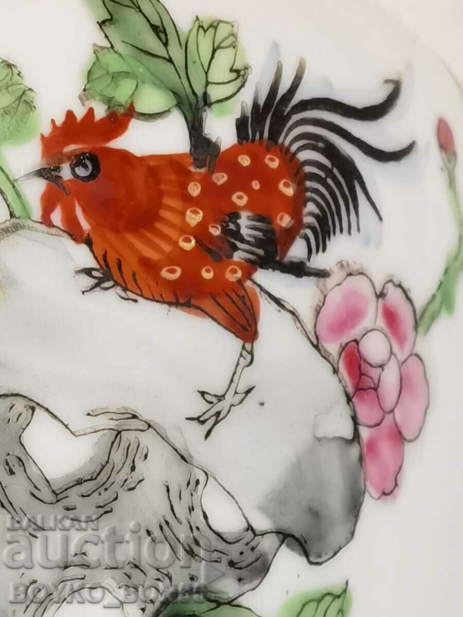 Original Antique Japanese Vase SATSUMA Satsuma Roosters - 6 Original Antique Japanese Vase SATSUMA Satsuma Roosters - 6