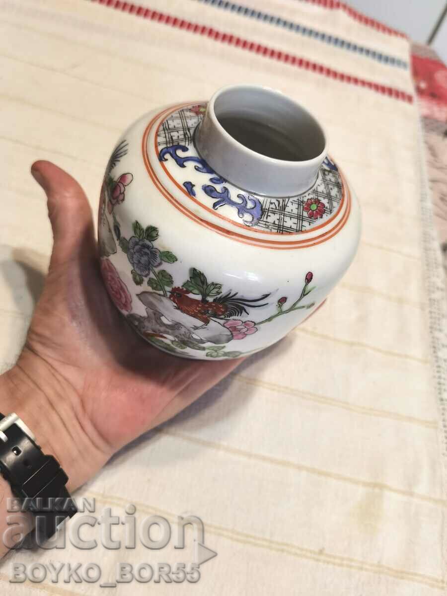 Original Antique Japanese Vase SATSUMA Satsuma Roosters - 7 Original Antique Japanese Vase SATSUMA Satsuma Roosters - 7