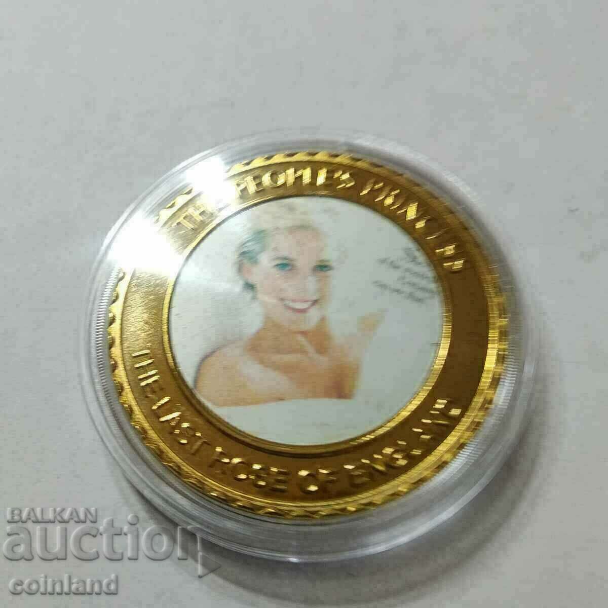 Gold-plated commemorative coin Princess Diana - REPLICA