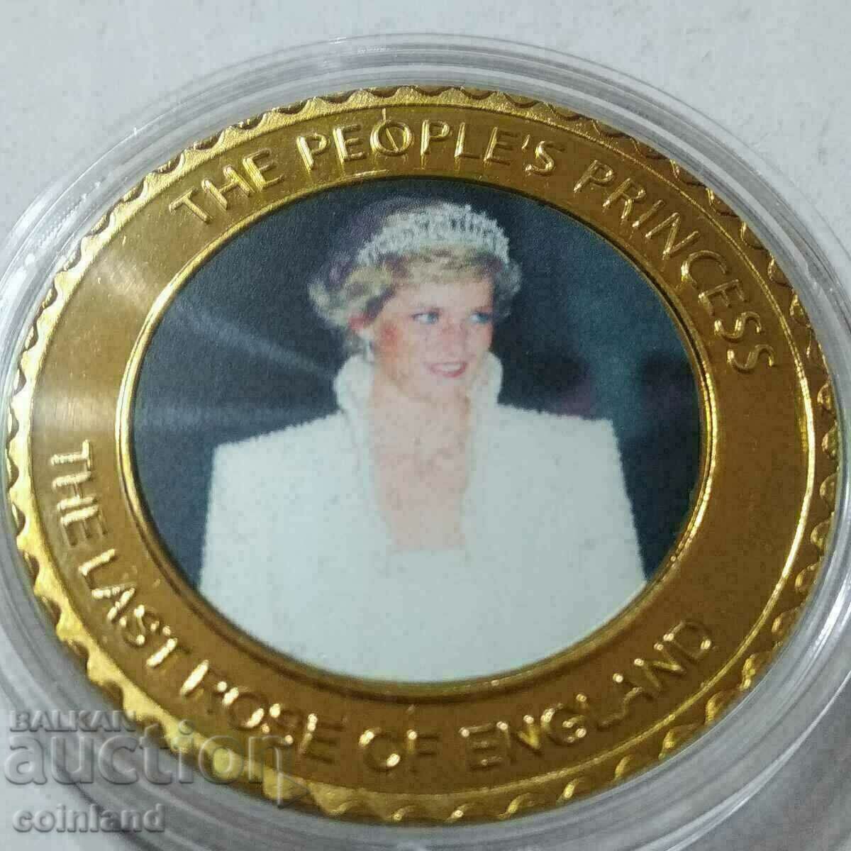 Moneda comemorativa placata cu aur Printesa Diana - REPLICA