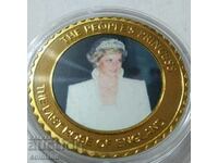 Позлатена възпоменателна монета принцеса Даяна-  РЕПЛИКА